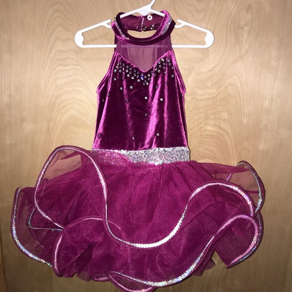 Weissman Velvet Dance Costume w/Austrian Crystals - Picture 3 of 11